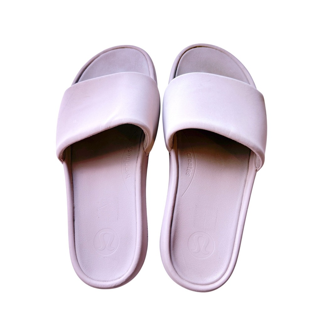 Lululemon Restfeel Slide Sandals Womens 8 Toasted Pink Recovery Comfort Shoes